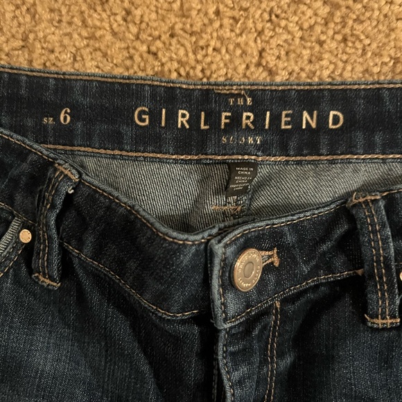 Distressed dark wash denim short by White House Black Market - Picture 2 of 3